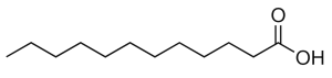 Myristic acid, also known as tetradecanoic acid, is a common saturated fatty acid with the molecular formula CH3(CH2)12COOH. A myristate is a salt or ester of myristic acid. Myristic acid is named after the nutmeg Myristica fragrans.
