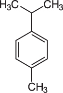 p-Cymene, 1-Methyl-4-(1-methylethyl)benzene, has the chemical formula C10H14, it is and alkylbenzene related to a monoterpene. Its structure consists of a benzene ring para-substituted with a methyl group and an isopropyl group. 